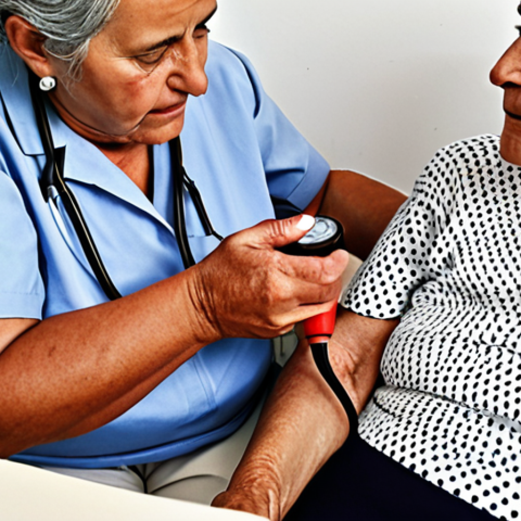**Image Prompt:** Elderly hypertensive patients in Lisbon measuring their blood pressure, focusing on the impact of salt consumption.