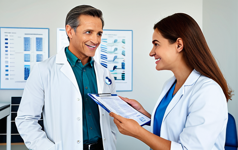 Personalized Medicine**

"A professional doctor in a modern clinic explaining a DNA report to a fully clothed patient. The scene is bright and hopeful, with a focus on understanding genetic information for better health outcomes. Appropriate attire, safe for work, perfect anatomy, natural proportions, professional, modest, family-friendly."

**