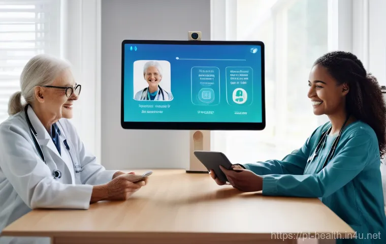 보건학과 전 세계 보건 지표 - **Prompt:** A diverse group of patients of varying ages and backgrounds engaging in virtual medical ...