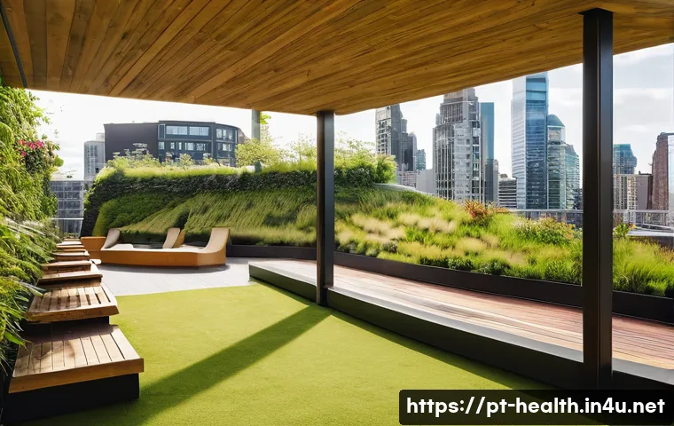 보건학과 환경 보건 연구 - **Urban Oasis for Well-being:** A diverse group of people, including young adults, seniors, and pare...