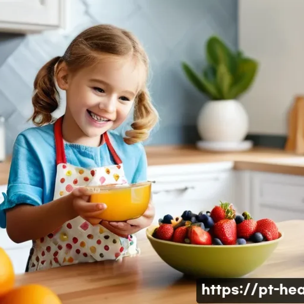 보건학에서의 아동 건강 - **Prompt:** "A vibrant, high-angle shot of a joyful 7-year-old girl with bright, curious eyes, weari...