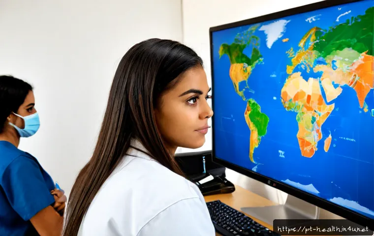 Home 17 보건학과 글로벌 보건위기 - Photorealistic public health university students and a Brazilian epidemiologist coordinating a globa...